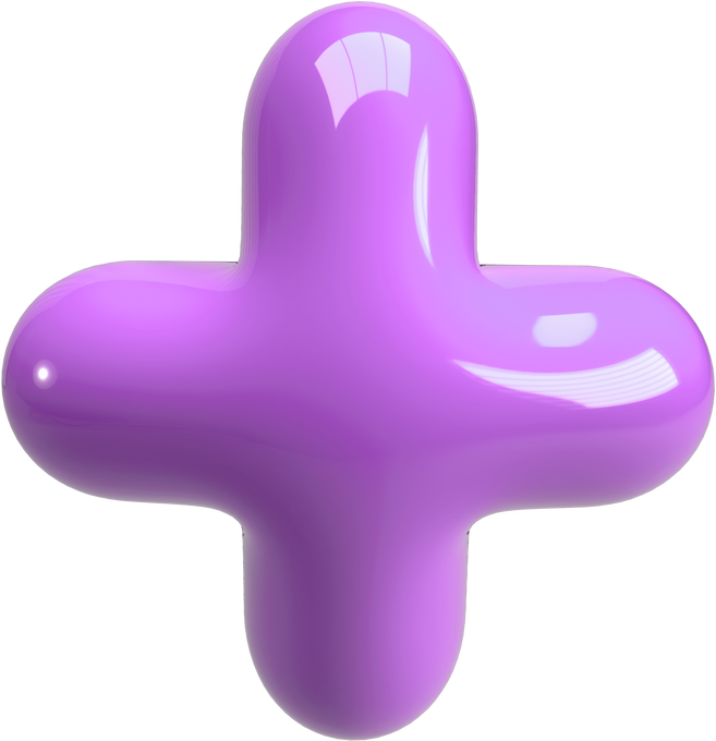 Purple 3D Bubble Inflate Plus Symbol