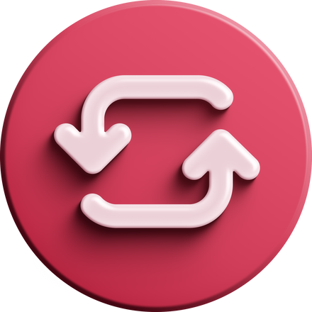 Red round 3D reload icon